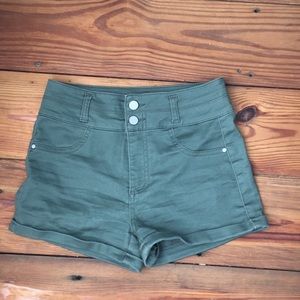 Green High Waisted Shorts (Size 3)
